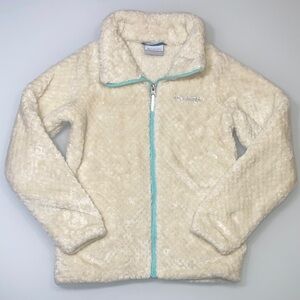 Columbia Girls Full Zip Fireside Cream/Turquoise Sherpa outdoor M